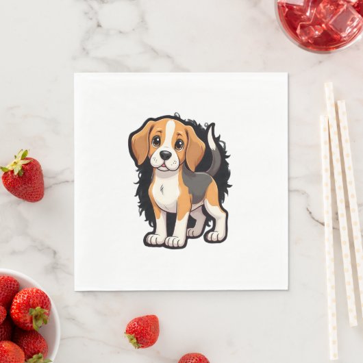 Serviette En Papier Chemise beagle Chien T (En situation)
