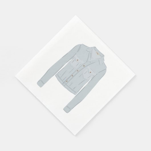 Serviette En Papier Chemise bleu clair (Coin)