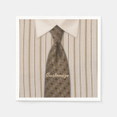 Serviette En Papier Chemise Brown et Cravate Mens Suit serviettes (Devant)