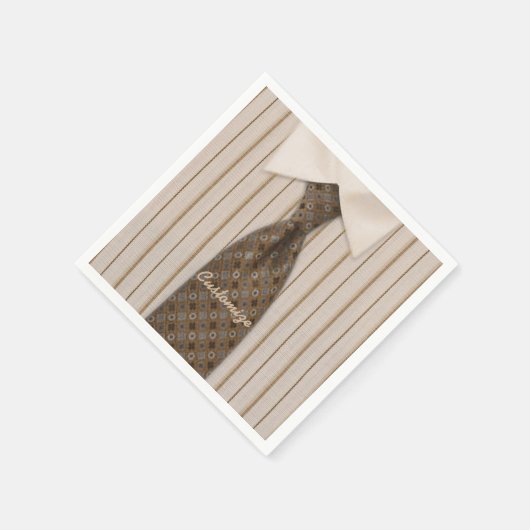 Serviette En Papier Chemise Brown et Cravate Mens Suit serviettes (Coin)