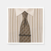 Serviette En Papier Chemise Brown et Cravate Mens Suit serviettes (Devant)