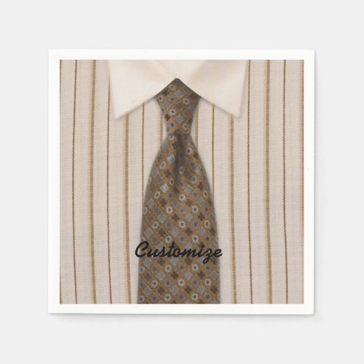 Serviette En Papier Chemise Brown et Cravate Mens Suit serviettes (Devant)