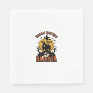 Serviette En Papier Chemise de barista Halloween Sorcière drôle Pun de