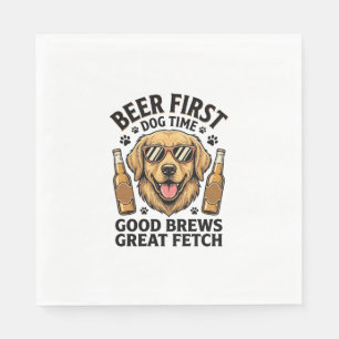Serviette En Papier Chemise de bière Retriever doré Funny Dog Lover Vi