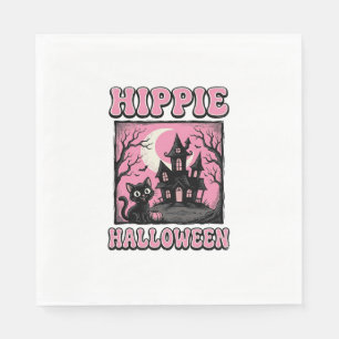 Serviette En Papier Chemise de chat de maison hantée vintage Halloween