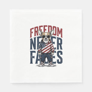 Serviette En Papier Chemise de chien vintage de liberté de Chihuahua p