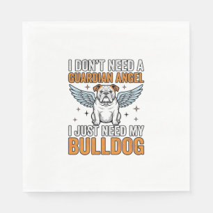 Serviette En Papier Chemise de l'ange gardien Bulldog amateur de chien