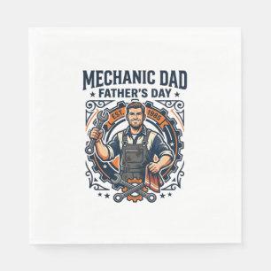 Serviette En Papier Chemise de Mécanicien de la Fête des Pères Papa Dr