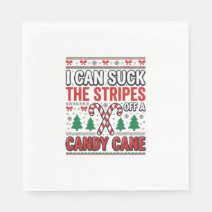 Serviette En Papier Chemise de Noël drôle de canne à bonbon