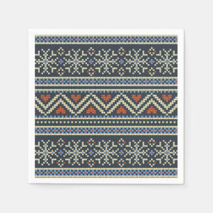 Serviette En Papier Chemise de Noël tricotée motif style nordique