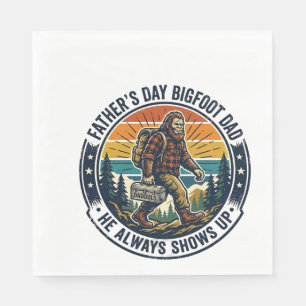Serviette En Papier Chemise de Papa Bigfoot Fête des Pères Drôle Légen