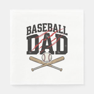 Serviette En Papier Chemise de papa de baseball gravure vintage en dét