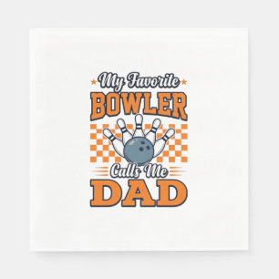 Serviette En Papier Chemise de papa de bowling Mon favori joueur de qu