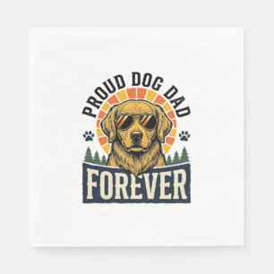 Serviette En Papier Chemise de papa de chien Design Rétro Golden Retri