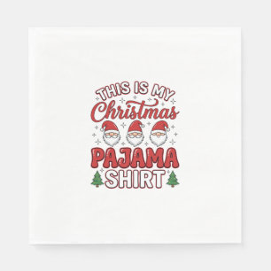 Serviette En Papier Chemise de pyjama de Noël Gnome décoration de fête