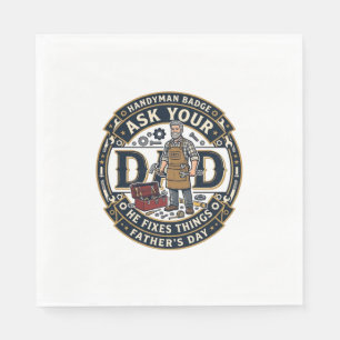 Serviette En Papier Chemise de réparation de papa de la fête des pères