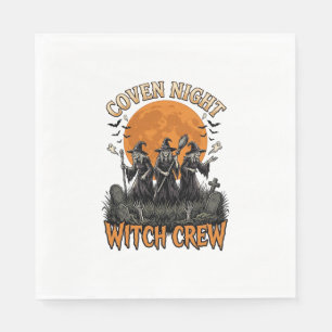 Serviette En Papier Chemise de sorcière d'Halloween gravée vintage Cov