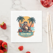 Serviette En Papier Chemise de vacances rétro de paresseux drôle de dé (En situation)