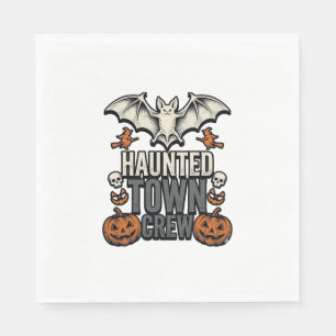 Serviette En Papier Chemise de ville hantée Halloween vintage chauve-s