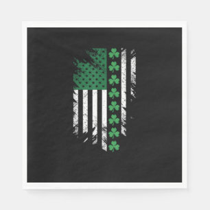 Serviette En Papier Chemise Drapeau Irlandais Américain St. Patrick's