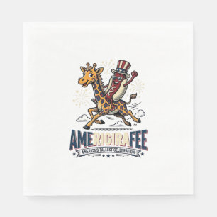 Serviette En Papier Chemise drôle Amerigiraffee patriotique girafe hot