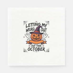 Serviette En Papier Chemise drôle d'Halloween avec des fantômes de cit