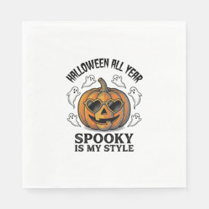 Serviette En Papier Chemise gravée fantôme citrouille Halloween vintag