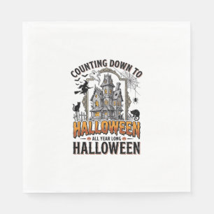 Serviette En Papier Chemise Halloween Prête Vintage Maison Hantée Auto