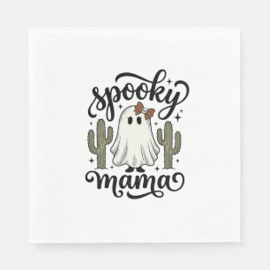 Serviette En Papier Chemise Halloween Vintage Cactus Fantôme Maman Eff