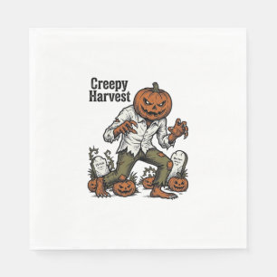 Serviette En Papier Chemise Halloween Vintage Monstre Tête de Citrouil