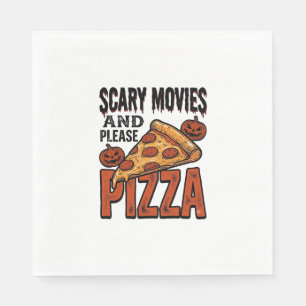 Serviette En Papier Chemise Horror Pizza pour les fans de soirées ciné