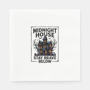 Serviette En Papier Chemise Maison Hantée Design Nuit Squelettique Vin