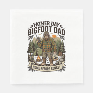 Serviette En Papier Chemise Papa Bigfoot Fête des Pères Bois Papa Rétr
