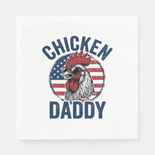 Serviette En Papier Chemise patriotique vintage Coq Papa Poulet Desi