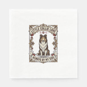 Serviette En Papier Chemise pour amateur de chien Collie avec citation