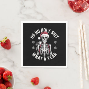 Serviette En Papier Chemise Sainte Quel An Humour de Noël Squelette