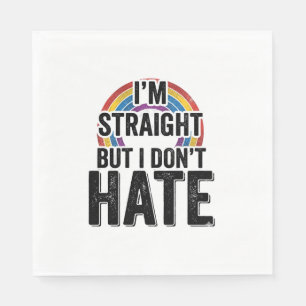 Serviette En Papier Chemise Straight Ally Rainbow Typographie Vintage_