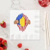 Serviette En Papier Chemise T-Shirt Roumanie - Sang roumain - Drapeau (En situation)