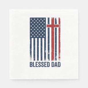 Serviette En Papier Chemise Vintage Croix Drapeau Chrétien Papa Bénit