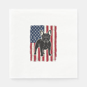 Serviette En Papier Chemise vintage drapeau patriotique Bouledogue fra