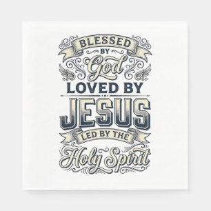 Serviette En Papier Chemise Vintage Esprit Saint Jésus Bénis par Dieu