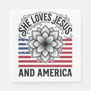 Serviette En Papier Chemise vintage florale chrétienne patriotique
