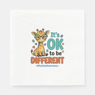 Serviette En Papier Chemise vintage girafe différente de sensibilisati