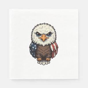 Serviette En Papier Chemise vintage gravée de l'aigle bébé patriotique