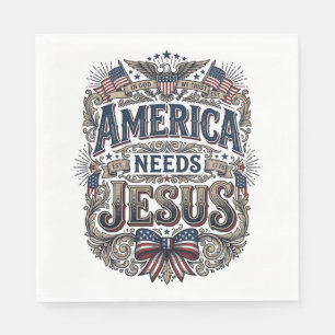 Serviette En Papier Chemise Vintage Patriotique America A Besoin De Jé