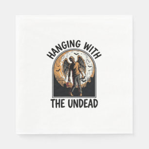 Serviette En Papier Chemise Zombie Chill Graphique Halloween Vintage_1