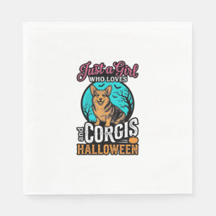Serviette En Papier Chemises à gravure vintage Corgis et fille d'Hallo