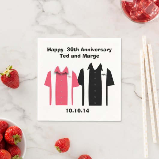 Serviette En Papier Chemises de Bowling Rétro (En situation)