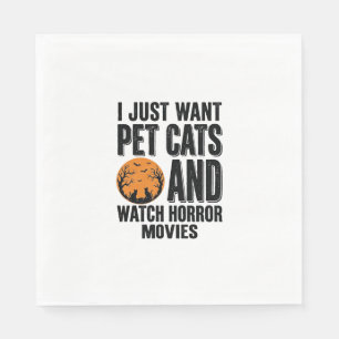 Serviette En Papier Chemises Halloween Vintage Films d'Horreur Chats d
