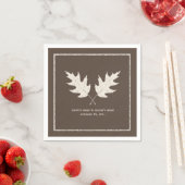 Serviette En Papier Chêne Feuille Mariage d'automne Napkins (En situation)